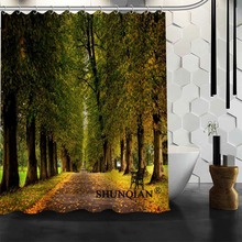 Popular Custom Beauty forest Shower Curtains Polyester Bathroom Waterproof Bath Curtain Size 150X180cm165X200cm180X200cm 2024 - buy cheap