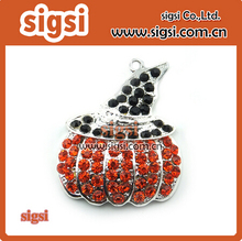 High quality Halloween rhinestone pumpkin with hat pendant 2024 - buy cheap