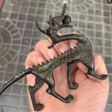 Coleção antiga cobre puro titular bronze único dragão dragão drama bola penholder unicórnio frete grátis 2024 - compre barato