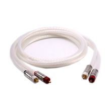 Бесплатная доставка Пара 7N посеребренный OCC RCA кабель аналоговый кабель RCA аудио сигнальный кабель с позолоченным RCA штекером 2024 - купить недорого