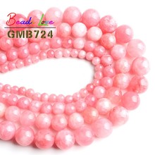 Cuentas redondas de piedra de Angelita Rosa Natural para la fabricación de joyas, joyería DIY, pulsera, collar, 4, 6, 8, 10mm, 15 pulgadas, venta al por mayor 2024 - compra barato