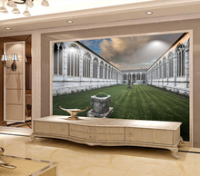 Papel tapiz decorativo para pared, Escena de césped y jardín, pintura de fondo 2024 - compra barato