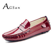 AGSan men penny loafers patent leather moccasins burgundy size 47 46 45 driving shoes men 11 10.5 10 9.5 leather loafers white 2024 - buy cheap