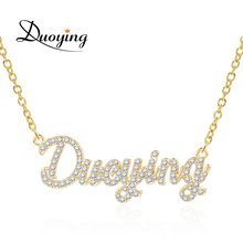 Duoying Custom Zirconia Necklaces Pendant Necklace for Women Stone Chain Women Personalized Necklace with Names Initial Letters 2024 - buy cheap