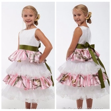 2019 Princess Pink Camo Flower Girl Dress Tiered Lace Kids Toddler Formal Party Gowns Girls Camouflage Party Gowns Birthday Gown 2024 - buy cheap