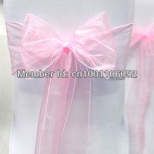 Free Shipping--25pcs Pale Pink  8" (20cm) W x 108" (275cm) L Sheer Organza Sashes Wedding Party Banquet Chair Organza Sash Bow 2024 - buy cheap