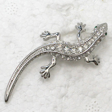 12pcs/lot Wholesale Fashion Brooch Crystal Rhinestone Gecko Pin brooches Jewelry gift C102143 2024 - buy cheap