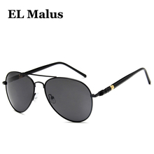 [EL Malus]2018 Retro Big Frame Men Aviation Pilot Sunglasses Brand Designer Polarized Vintage Black Silver Mirror Male Fishing 2024 - buy cheap