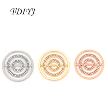 TDIYJ-colgante de acero inoxidable con forma de moneda para mujer, colgante de 25mm con doble disco redondo de cristal de 25mm con Marco, 6 uds. 2024 - compra barato