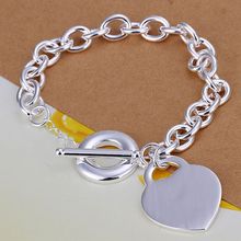 Free Shipping Wholesale silver bracelet, 925 fashion silver plated jewelry Heart TO bracelet /ZVXUOHYP GDCBYSOZ 2024 - buy cheap