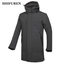 SHIFUREN-Chaqueta larga con capucha para hombre, cortavientos Softshell para senderismo al aire libre, senderismo, escalada, esquí, forro polar, Invierno 2024 - compra barato
