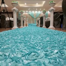 Wedding Party Rose Rug Aisle Runner 3D Stereo Flowers Decoration for Festival Background Wall T Station Carpet 1.4m w X 4m L 2024 - buy cheap