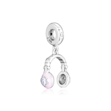 Ckk berloque de fones de ouvido rosa 925 original, pulseiras de prata esterlina, contas para fazer jóias femininas e masculinas, bijuteria 2024 - compre barato