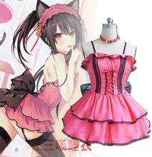 New Anime DATE A LIVE cosplay Tokisaki Kurumi Halloween party woman cosplay Everyday cat pajamas costume 2024 - buy cheap