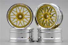 4pcs 1/10 Touring&Drift  Wheel Rim F20CY(Chrome+Painting Yellow) 4mm offset  fits for 1:10 Touring&Drift Car 1/10 Rim 10092 2024 - buy cheap