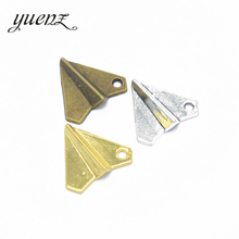 YuenZ-colgantes de avión de papel de color plateado antiguo, accesorio de joyería artesanal para collar, fabricación de joyas, 18x17mm, J130, 15 Uds. 2024 - compra barato