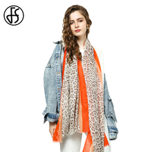 FS Spring Winter Fashion Leopard Scarf Long Women Luxury Design 2019 Vacation Travel Cotton Hijab Shawl Echarpe Femme 2024 - buy cheap