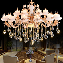 European villa complex chandelier zinc alloy jade crystal chandelier hotel living room modern led crystal Chandelier lustre de 2024 - buy cheap