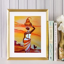 Cuadro artístico impreso sobre lienzo para mujer africana abstracta, póster para pared, imágenes para sala de estar, decoración decorativa para el hogar, sin marco 2024 - compra barato