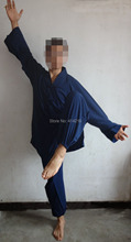 Унисекс даосская Одежда наборы форма для Тай Чи одежда Taoism одежда для выступлений кунг-фу Боевые искусства Синяя 2024 - купить недорого