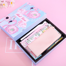 13pcs Gift Box Stationery Flamingo Notebook Leather Notepad Washi Tape Pencil Case Sticker Gel Pen Cute Pocketbook Stationery 2024 - buy cheap