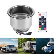 Cup Holder RGB LED Light Drink Cup Holder Remote Control Stainless Steel for Marine Boat Car Truck RV Accessories 2024 - buy cheap