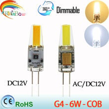 Mini lâmpada led de alta qualidade para substituição, halógena, 6 lâmpadas, g4, 3w, 6w, ac 220v, dc 12v, smd, cob 2024 - compre barato