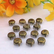 300 unids/lote de tachuelas redondas de 6mm, remaches de latón antiguo Punk Rock, puntas de clavos para accesorios de artesanía de cuero 2024 - compra barato