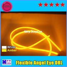 2x 60cm White+Amber flexible angel eyes strip light led turning light signals auto daytime running light bar switchback 2024 - buy cheap