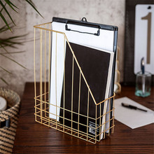 Scandinavian Golden Metal Storage Basket Nordic Modern Book Magazine Organizer Basket Home Office Desk Sundries Storage Shelf 2024 - buy cheap