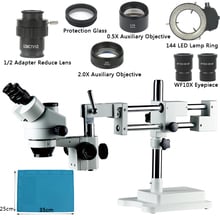 3.5X 7X 45X 90X Zoom Simul-Focal Double Arm Boom Stand Trinocular Stereo Microscope For Phone Chip PCB Soldering Repair Jewelry 2024 - buy cheap