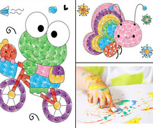 BOHS детская краска для пальцев, моющийся набор для граффити-игрушек, 1 набор = 8 узоров 2024 - купить недорого