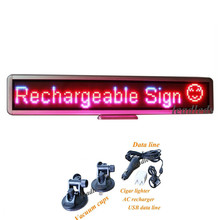 22inch 12v Red Blue Pink Tri-color LED Car sign message scrolling display screen 16*128Dots rechargeable+programmed 2024 - buy cheap