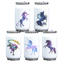 300ML Double Wall Stainless Steel Thermal Bottle with Cool Unicorn Printing Insulated Water Bottle with Straw Inside Best Gift 2024 - buy cheap