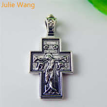 Julie Wang 8 pcs Vintage Jesus Rosary Cross Crucifix Charms For Necklace Pendants Earrings Jewelry Making Accessory 2024 - buy cheap