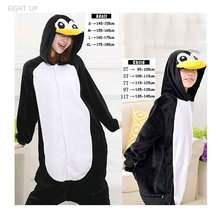 Pijamas de franela de pingüino negro para adultos, disfraces, Cosplay para niños, ropa de dormir de animales, regalo de Navidad de Año Nuevo 2024 - compra barato