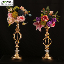 10Pcs/Lot Flower Vases Floor Metal Vase Plant Dried Floral Holder Flower Pot Road Lead for Home/Wedding Corridor Decoration G177 2024 - buy cheap