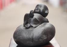 Bronze de cobre esculpido infantil iying na escultura da estátua do sono da pedra da china 2024 - compre barato