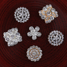 120 peça botões vintage de strass flor artesanal com base plana cristal pérola botões decorativos para artesanato centro de flores 2024 - compre barato