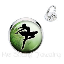 Golder Plated Rings 16mm Glass Cabochon Elegant Ballet Dancing Rings For Women Ballet Dancer Gift 2024 - buy cheap