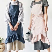 Girl Art Apron Coffee Shop Florist Shop overalls dress Baking Accessories Cooking Restaurant Bibs  kitchen apron Clean Aprons 2024 - buy cheap