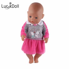 Модное новое платье для куклы LUCKDOLL, размер 18 дюймов, американская кукла 43 см, аксессуары для одежды, игрушки для девочек, поколение, подарок на день рождения 2024 - купить недорого