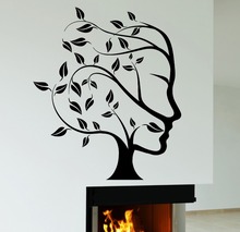 Abstract Nature Tree Woman Face Wall Sticker Creative Art Design Wall Decals Home Room Art Decorative Wall Mural Y-806 2024 - buy cheap