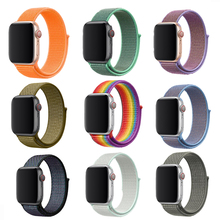 Новая цветная петля для Apple Watch band нейлон 44 мм 42 мм 40 мм 38 мм тканый нейлоновый наручный ремешок для iwatch series 4 3 2 1series 5 2024 - купить недорого