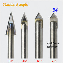 1pc standard 6*6mm 75 degree angle alloy Router Bits CNC engraving cutter Stone Carving Tools B4 2024 - buy cheap