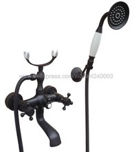 Black Oil Brass Bathtub Mixer Faucet Dual Handle Bath Shower Set with Hand Shower Swivel Tub Spout Ktf607 2024 - buy cheap