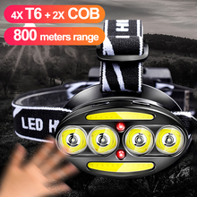 T6 + COB LED Headlamp Headlight Sensor 40000lm 18650 Rechargeable Torch Flashlight Fishing Head Lamp USB Waterproof Led Lantern 2024 - buy cheap
