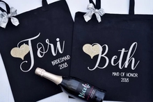 personalize name Wedding morning Bridesmaid Proposal Maid of Honor canvas Tote Bags bridal shower hen party company gift bags 2024 - buy cheap