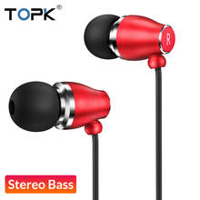 TOPK F07 Stereo Bass Headset 3.5mm Jack in-ear Sports Wired Headset With Microphone For iPhone Samsung Computer Headset 2024 - buy cheap