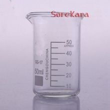 Vaso de vidrio borosilicato para laboratorio de química, vaso transparente grueso con boquilla, 50ml, envío gratis 2024 - compra barato